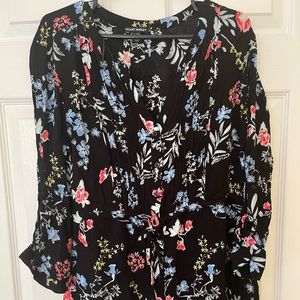Beautiful floral top with empire waist, size XL. Like new